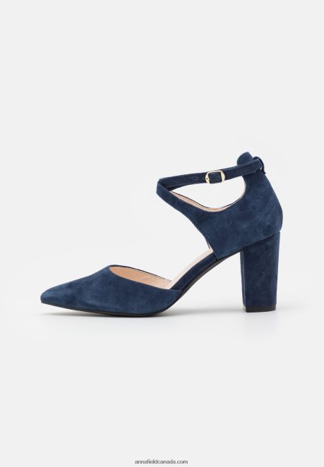 Anna Field Women Leather High Heels Dark Blue H42J4Z1624
