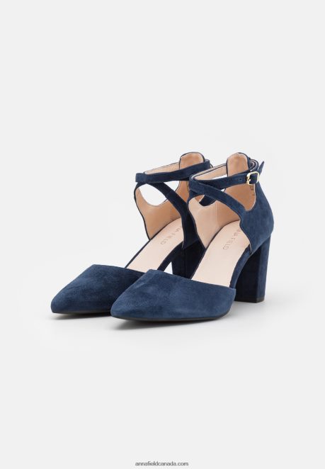 Anna Field Women Leather High Heels Dark Blue H42J4Z1624