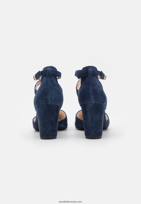 Anna Field Women Leather High Heels Dark Blue H42J4Z1624