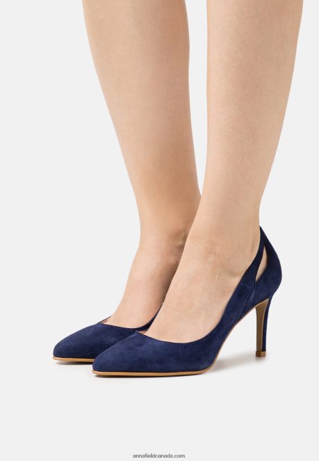 Anna Field Women Leather High Heels Dark Blue H42J4Z1775