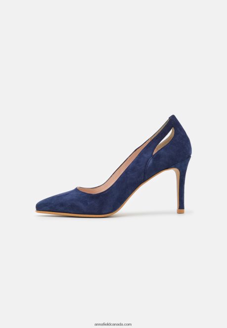 Anna Field Women Leather High Heels Dark Blue H42J4Z1775