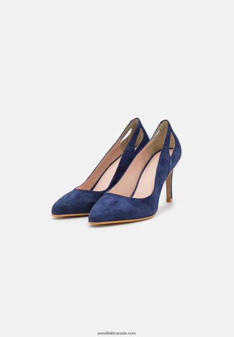 Anna Field Women Leather High Heels Dark Blue H42J4Z1775