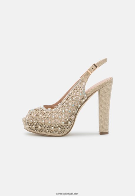 Anna Field Women Platform Heels Gold H42J4Z1706