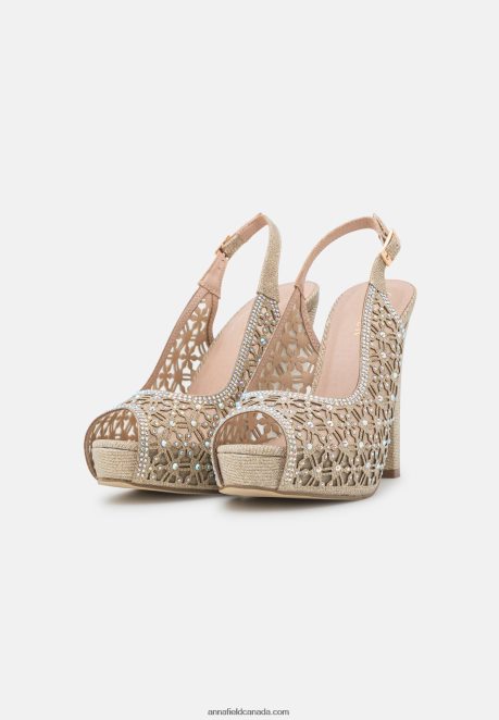 Anna Field Women Platform Heels Gold H42J4Z1706