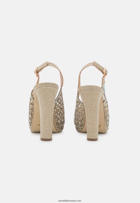 Anna Field Women Platform Heels Gold H42J4Z1706