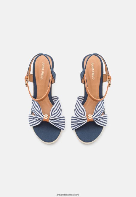 Anna Field Women High Heeled Sandals Dark Blue H42J4Z1491