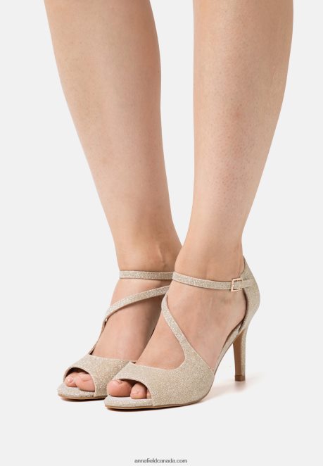 Anna Field Women High Heeled Sandals Gold H42J4Z1271