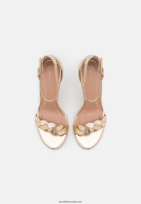 Anna Field Women High Heeled Sandals Gold H42J4Z1291