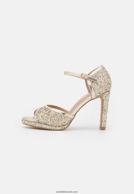 Anna Field Women High Heeled Sandals Gold H42J4Z1442