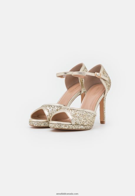 Anna Field Women High Heeled Sandals Gold H42J4Z1442