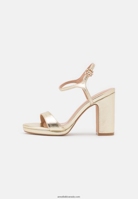Anna Field Women High Heeled Sandals Gold H42J4Z1444