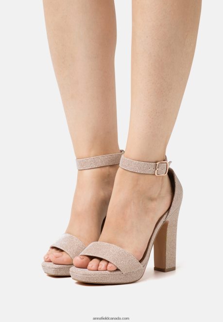 Anna Field Women High Heeled Sandals Rose Gold H42J4Z1566