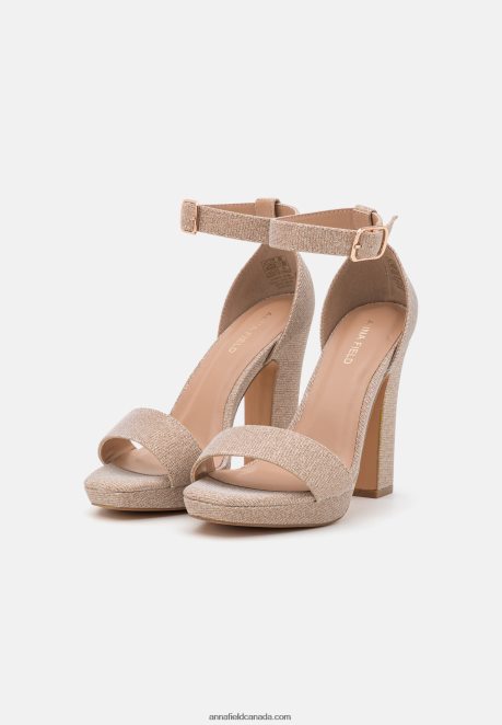 Anna Field Women High Heeled Sandals Rose Gold H42J4Z1566