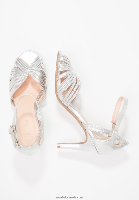 Anna Field Women High Heeled Sandals Silver H42J4Z1241