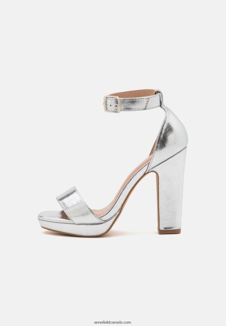 Anna Field Women High Heeled Sandals Silver H42J4Z1556