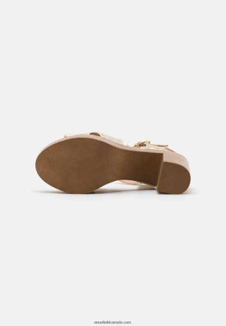 Anna Field Women Leather Clogs Gold H42J4Z1888