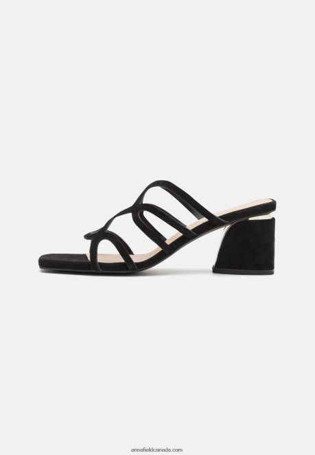 Anna Field Women Leather Heeled Mules Black H42J4Z1884