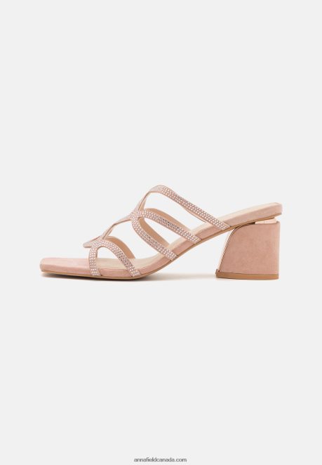 Anna Field Women Leather Heeled Mules Light Pink H42J4Z1885