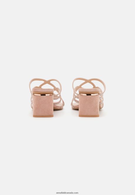 Anna Field Women Leather Heeled Mules Light Pink H42J4Z1885