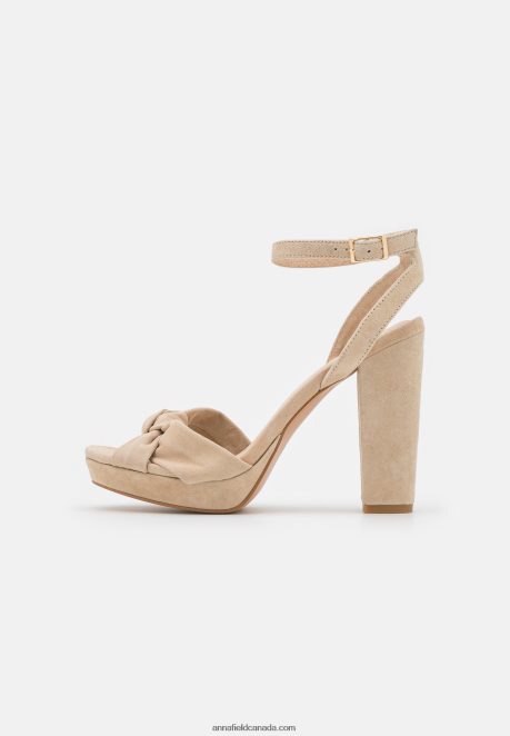 Anna Field Women Leather High Heeled Sandals Beige H42J4Z1578