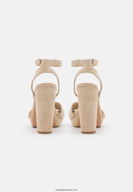 Anna Field Women Leather High Heeled Sandals Beige H42J4Z1578