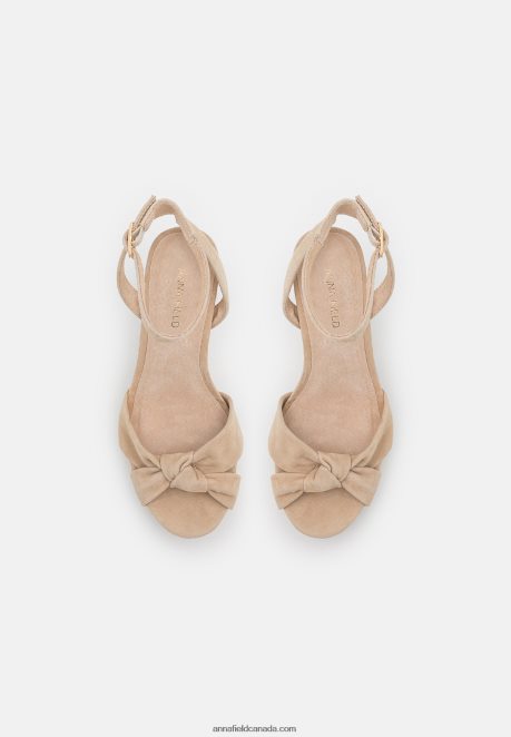 Anna Field Women Leather High Heeled Sandals Beige H42J4Z1578