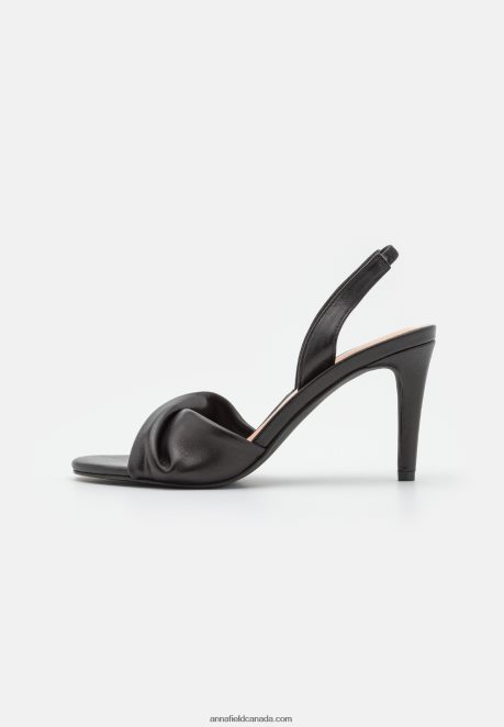Anna Field Women Leather High Heeled Sandals Black H42J4Z1265