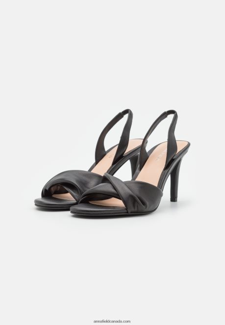 Anna Field Women Leather High Heeled Sandals Black H42J4Z1265