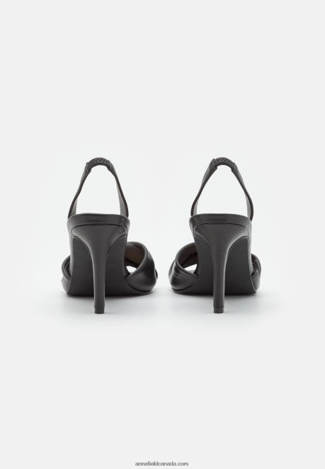 Anna Field Women Leather High Heeled Sandals Black H42J4Z1265