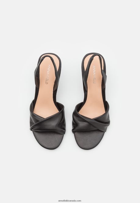 Anna Field Women Leather High Heeled Sandals Black H42J4Z1265