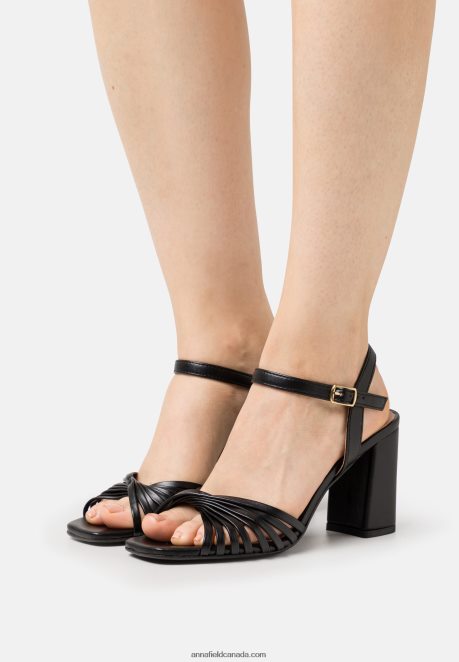 Anna Field Women Leather High Heeled Sandals Black H42J4Z1400