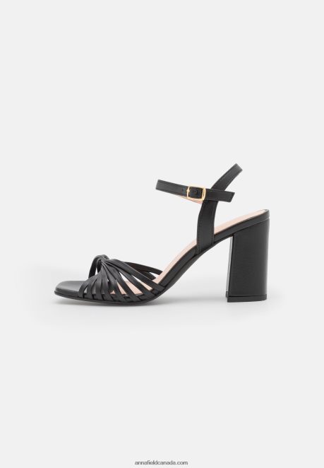Anna Field Women Leather High Heeled Sandals Black H42J4Z1400
