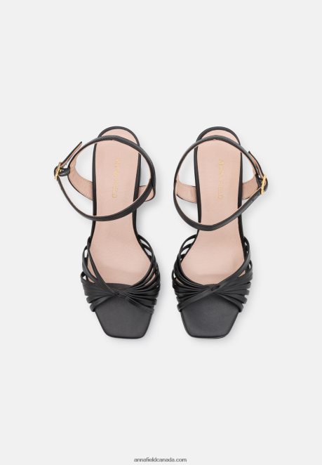 Anna Field Women Leather High Heeled Sandals Black H42J4Z1400