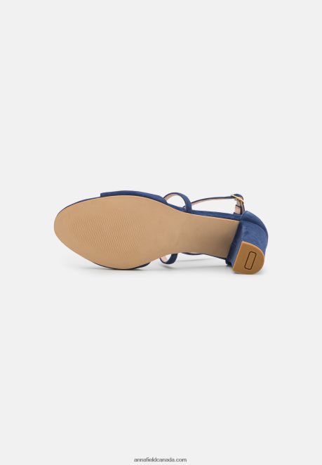 Anna Field Women Leather High Heeled Sandals Dark Blue H42J4Z1370