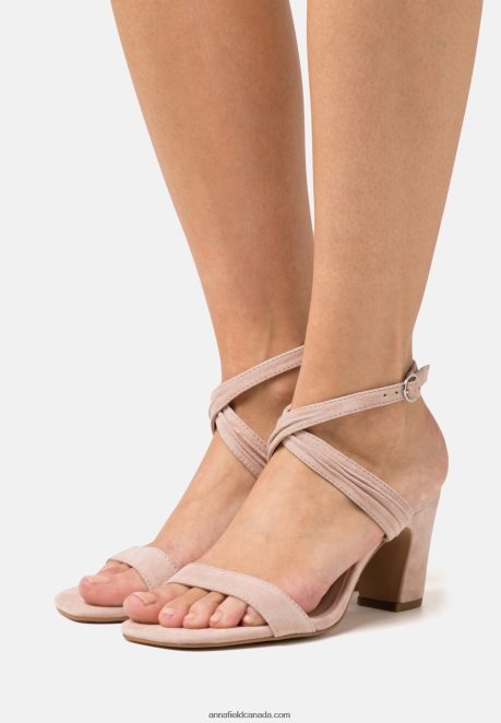 Anna Field Women Leather High Heeled Sandals Rose Gold-Coloured H42J4Z1336