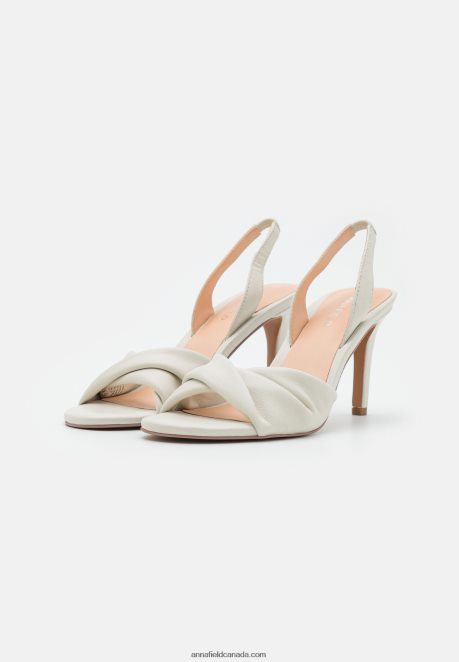 Anna Field Women Leather High Heeled Sandals White H42J4Z1277