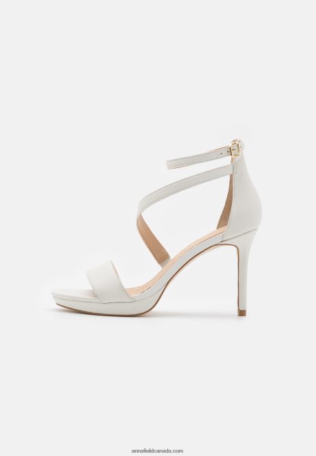 Anna Field Women Leather High Heeled Sandals White H42J4Z1572