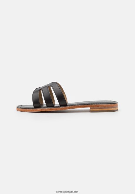 Anna Field Women Leather Mules Black H42J4Z1879