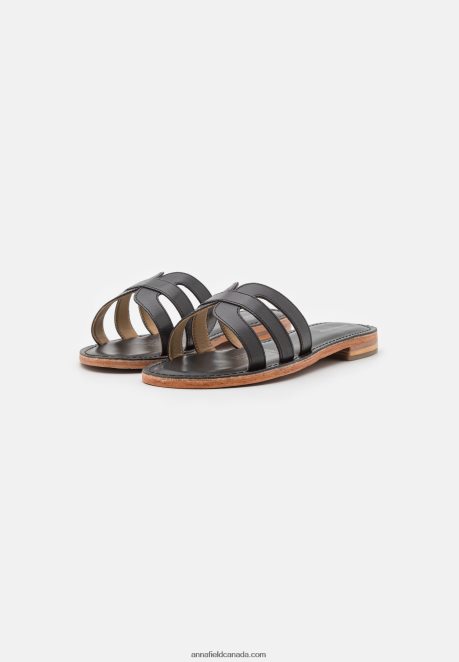 Anna Field Women Leather Mules Black H42J4Z1879