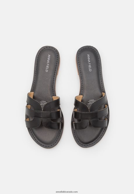 Anna Field Women Leather Mules Black H42J4Z1879