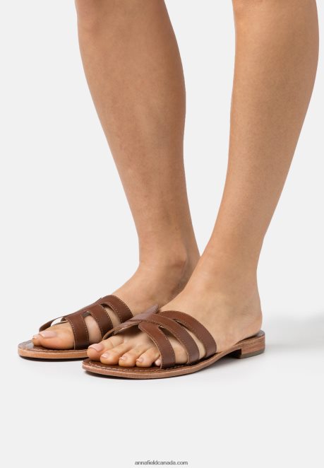 Anna Field Women Leather Mules Brown H42J4Z1877