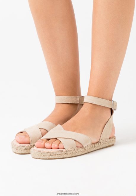 Anna Field Women Leather Platform Sandals Beige H42J4Z1576