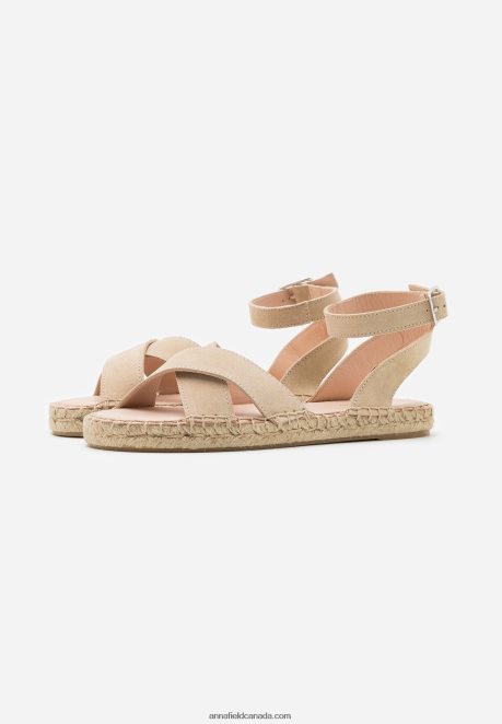 Anna Field Women Leather Platform Sandals Beige H42J4Z1576