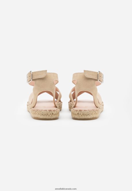 Anna Field Women Leather Platform Sandals Beige H42J4Z1576