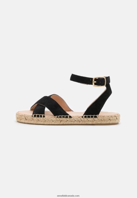 Anna Field Women Leather Platform Sandals Black H42J4Z1579