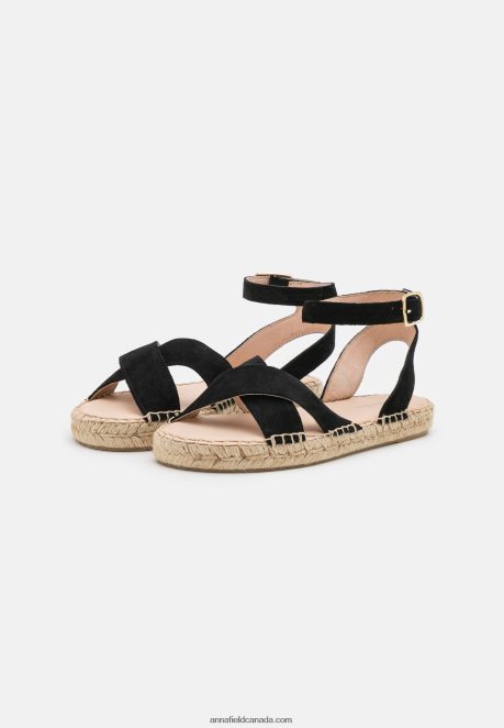 Anna Field Women Leather Platform Sandals Black H42J4Z1579