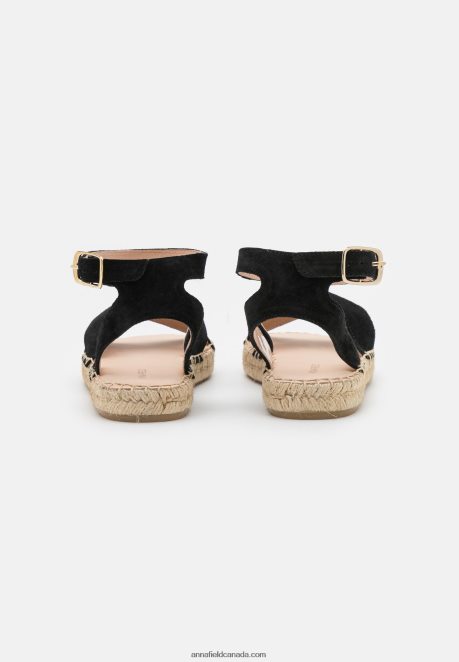 Anna Field Women Leather Platform Sandals Black H42J4Z1579