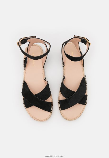 Anna Field Women Leather Platform Sandals Black H42J4Z1579