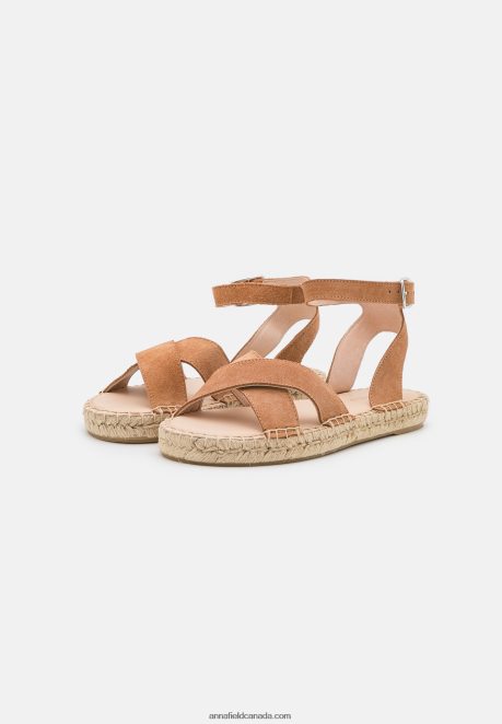 Anna Field Women Leather Platform Sandals Cognac H42J4Z1560