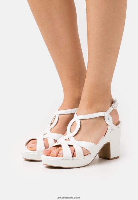 Anna Field Women Leather Platform Sandals White H42J4Z1559